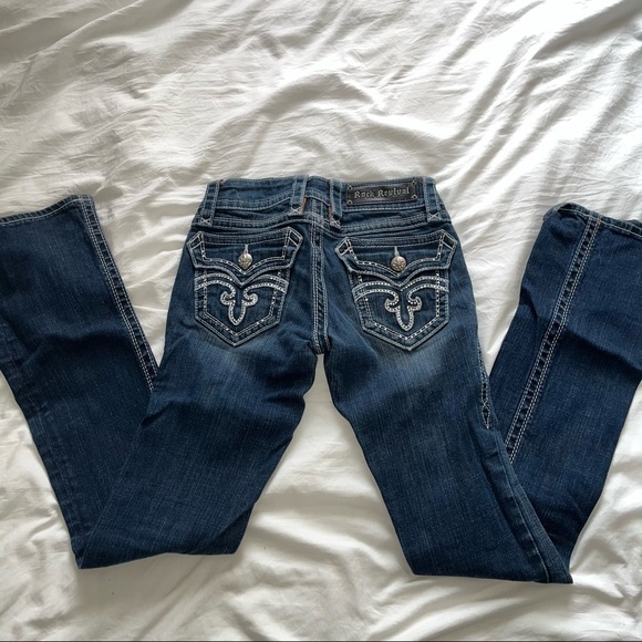 Rock revival bootcut jeans rhinestone butt - Picture 3 of 5